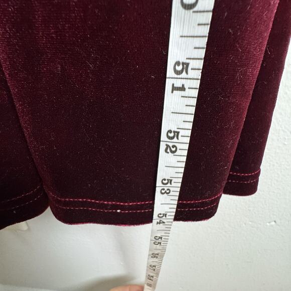 BY THE WAY Burgundy Velvet Wide Leg Romper Women’s Size M Jumpsuit Holiday Party - Picture 6 of 10